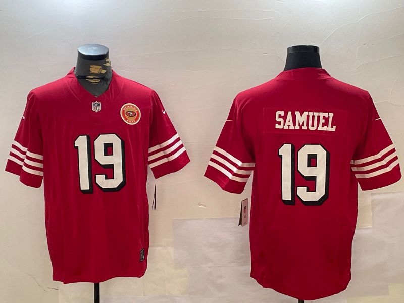 Men San Francisco 49ers #19 Samuel Red three generations 2024 Nike Limited NFL Jersey style 5